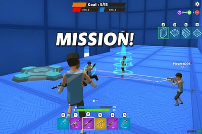 A screenshot of a game with the words "mission!" on it.